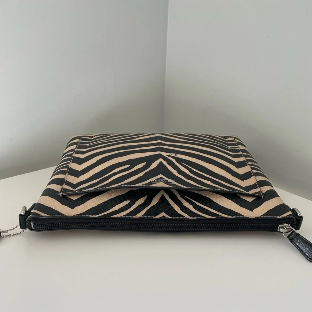 Coach Zebra Print Crossbody Bag - Black and Cream